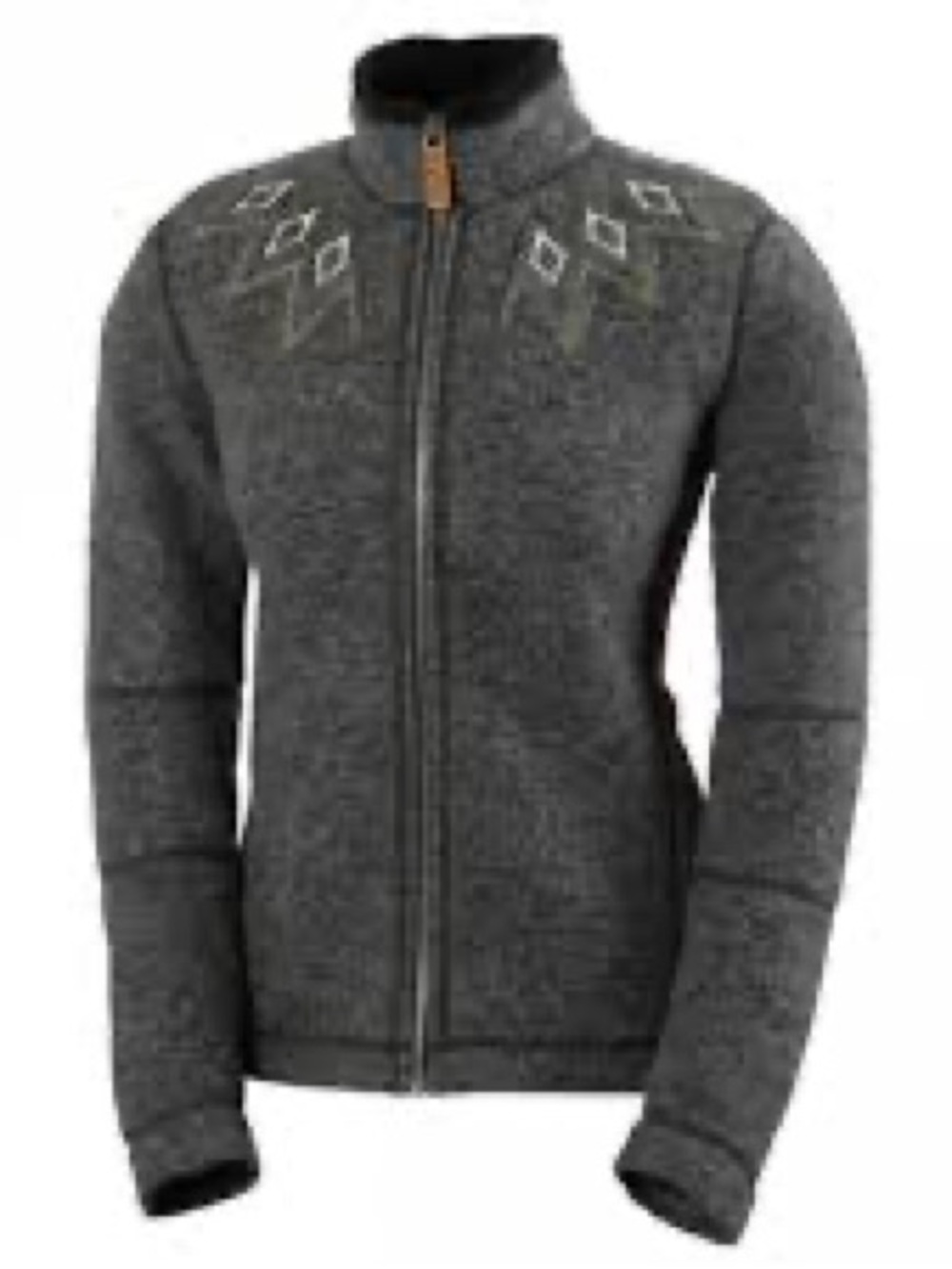 Women's Charcoal Full-Zip Knit Cardigan Sweater